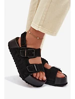 Semišové sandály na platformě Big Star TT274237 Černé