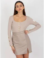 Bluzka TW BZ ciemny bezowy model 19760148 - FPrice Bluzka TW BZ ciemny bezowy model 19760148 - FPrice