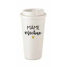 MÁME VŠECHNO - bílý termohrnek 475 ml