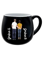Personalizovaný keramický bacuľatý hrnček s párom Personalizovaný keramický bacuľatý hrnček s párom