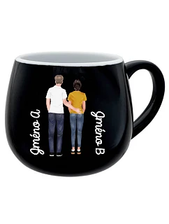 Personalizovaný keramický bacuľatý hrnček s párom