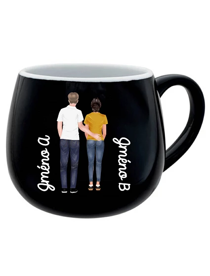 Personalizovaný keramický bacuľatý hrnček s párom Personalizovaný keramický bacuľatý hrnček s párom