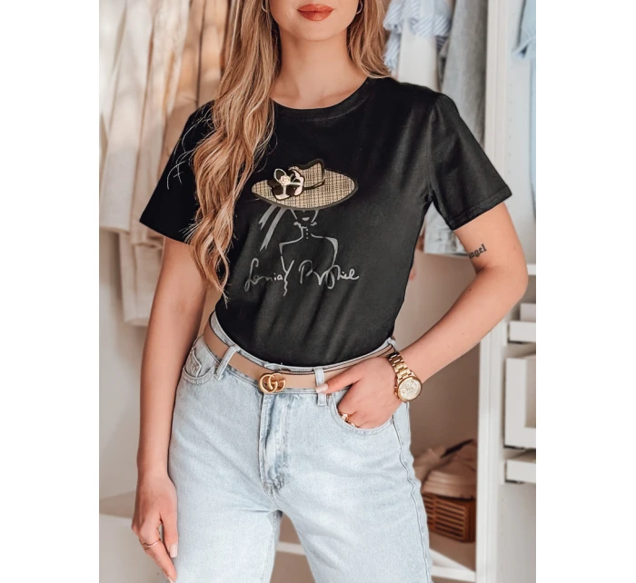 Dámské tričko s potiskem černá Dstreet model 21986824 - FashionStreet Dámské tričko s potiskem černá Dstreet model 21986824 - FashionStreet