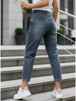 Jeansy damskie 7/8 mom fit z wysokim stanem niebieskie model 22029995 - FashionStreet