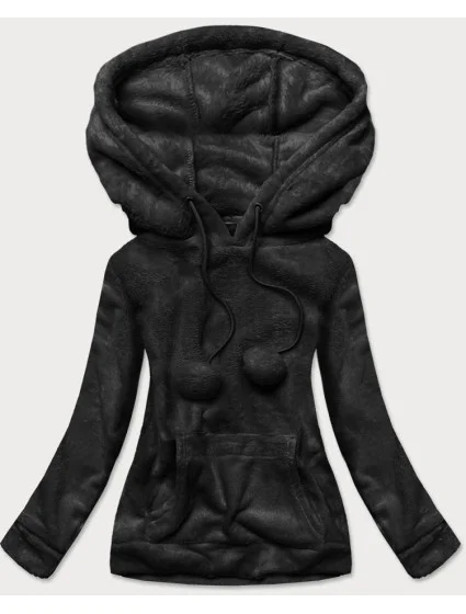 Čierna dámska plyšová mikina (HH033)