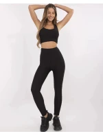 Čierny dámsky športový set - top a legíny 5448