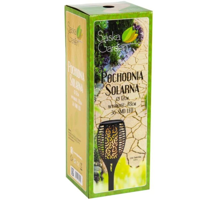 SOLÁRNA BATERKA TANCUJÚCE PLAMENE 12X12X78CM 36 LED XXXL