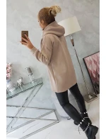 Zateplená mikina s kapucňou béžová