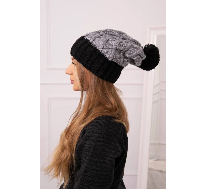 Milano fleecová čiapka K203 tmavo šedá + čierna