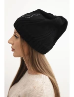 Dámská zimní čepice s vlnou volného střihu model 21783003 černá - K-Fashion
