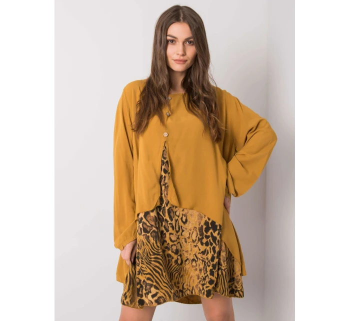 Šaty DHJ SK 21451.50 tmavo žltá