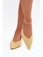 Dámske lakované baleríny s prackou Rinalle - žlté