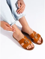 Praktické dámské hnědé nazouváky na klínku Praktické dámské hnědé nazouváky na klínku