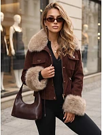 Dámska bordová bunda FashionStreet TY5706 Dámska bordová bunda FashionStreet TY5706