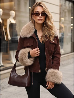 Dámska bordová bunda FashionStreet TY5706