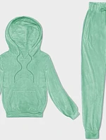 Dámska mätová velúrová tepláková súprava s kapucňou (8C1175-139)