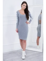 model 18742319 šedé melanžové šaty - K-Fashion model 18742319 šedé melanžové šaty - K-Fashion