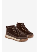 Zamszowe Buty Trekkingowe Męskie Big Star SS174263 Brązowe