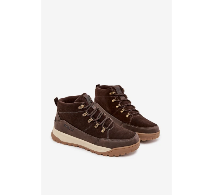 Zamszowe Buty Trekkingowe Męskie Big Star SS174263 Brązowe