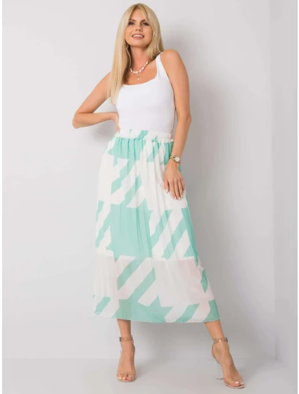 Spódnica DHJ SD model 18622288 biało zielony - FPrice