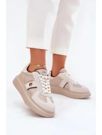 Dámske kožené tenisky na platforme Daniel Lopez Just Dare - béžové Dámske kožené tenisky na platforme Daniel Lopez Just Dare - béžové