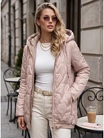 Kurtka damska pikowana z kapturem różowa model 22347466 - FashionStreet Kurtka damska pikowana z kapturem różowa model 22347466 - FashionStreet