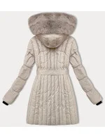 Dámska zimná bunda s ozdobným prešívaním S'west light beige (B8307-46)