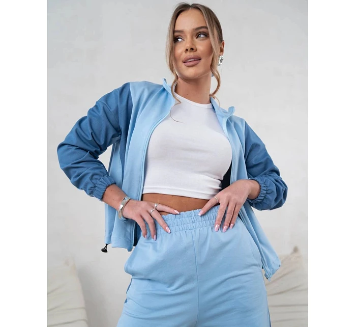 Mikinový set mikina na zips + široké nohavice modrá (821151) Mikinový set mikina na zips + široké nohavice modrá (821151)