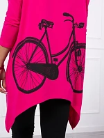 Mikina s potlačou kolesa fuchsiová