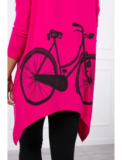 Mikina s potlačou kolesa fuchsiová