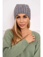 Fleecová čepice Paulina model 18750167 tmavě šedá - K-Fashion Fleecová čepice Paulina model 18750167 tmavě šedá - K-Fashion