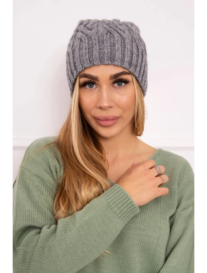 Fleecová čepice Paulina model 18750167 tmavě šedá - K-Fashion Fleecová čepice Paulina model 18750167 tmavě šedá - K-Fashion