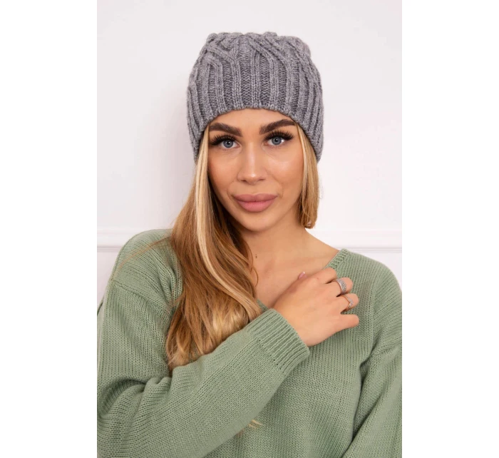Fleecová čepice Paulina model 18750167 tmavě šedá - K-Fashion Fleecová čepice Paulina model 18750167 tmavě šedá - K-Fashion