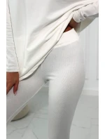 Bavlnená mikina s kapucňou + legíny ecru