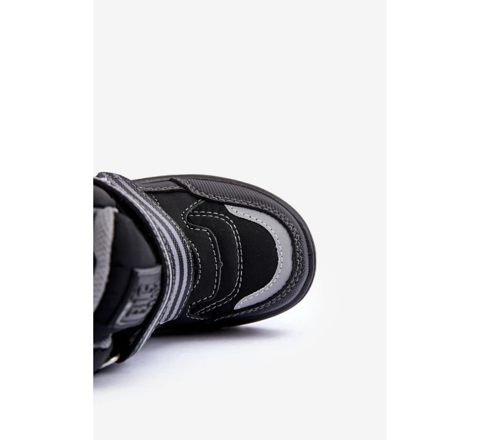 Dziecięce Ocieplane Śniegowce Na Rzepy Czarne Big Star MM374129