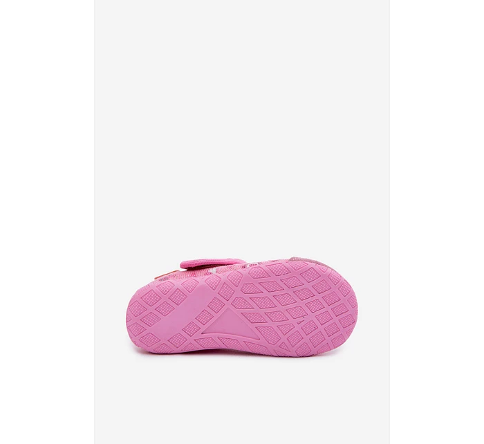 Dětské pantofle na suchý zip lesklé růžové model 22101100 - Milami