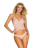 Úžasná súprava Delicanta top & panties pink - Obsessive