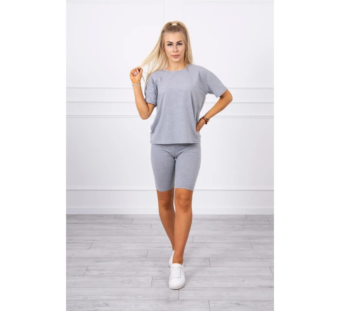 Šedý set top+legíny Šedý set top+legíny