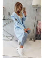 Dlhý kabát s kapucňou modrý Dlhý kabát s kapucňou modrý