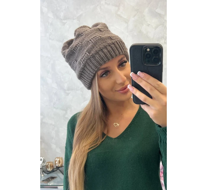 Dámska čiapka Nastia K373 mocca Dámska čiapka Nastia K373 mocca