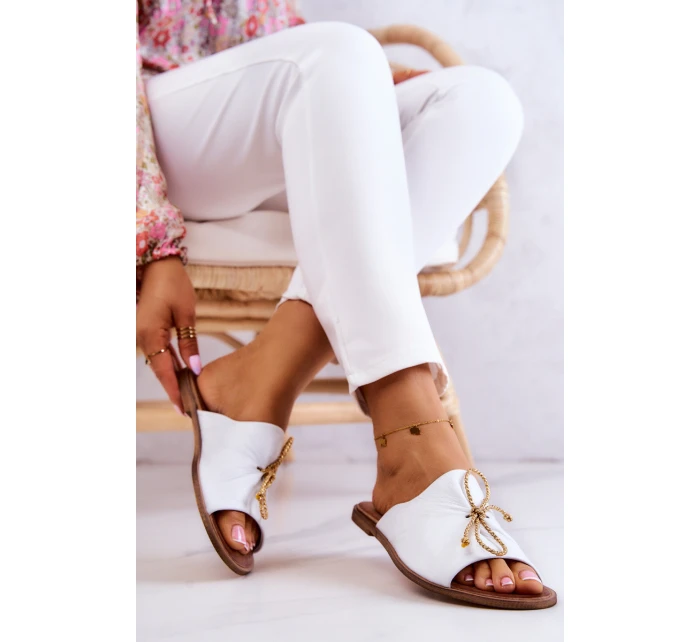 Kožené model 21580892 Dámské Žabky Bílé - Zazoo