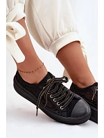 Dámské tenisky s krajkou na platformě model 22095265 Černé - Lee Cooper