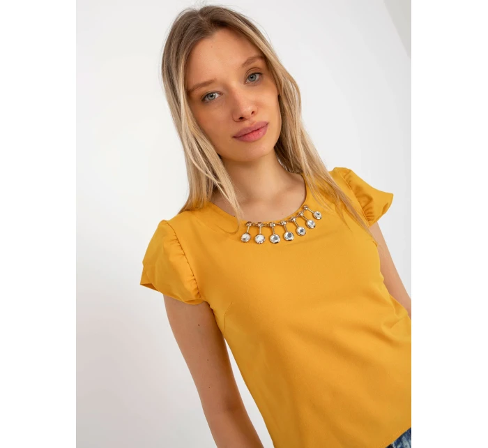 Dámska blúzka LK BZ 505783.50P tmavo žltá - FPrice