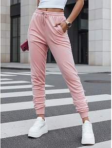 Dámske velúrové ružové tepláky FashionStreet UY2837