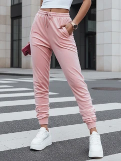 Dámske velúrové ružové tepláky FashionStreet UY2837