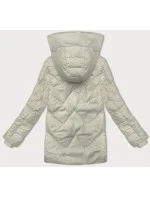 Dámská prošívaná bunda v barvě ecru s kapucí model 21248794 - Glakate