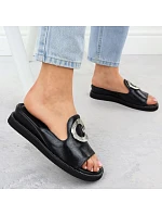 Dámské žabky na nízkém podpatku černé M.Daszynski