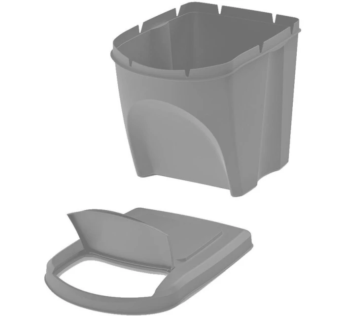 Odpadkové koše 25 l SORTIBOX SET 3 PACK OF GRAY STONE detské