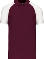 Kariban K 226 Baseballové polo tričko z piké 20.K226 bordó/svetlošedá/biela