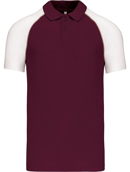 Kariban K 226 Baseballové polo tričko z piké 20.K226 bordó/svetlošedá/biela Kariban K 226 Baseballové polo tričko z piké 20.K226 bordó/svetlošedá/biela